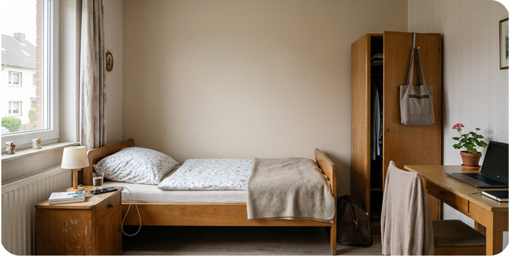 Das Zimmer einer 24h Betreuungskraft